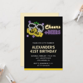 Black Cheers Beer Drinks zum 41. Geburtstag Einladung