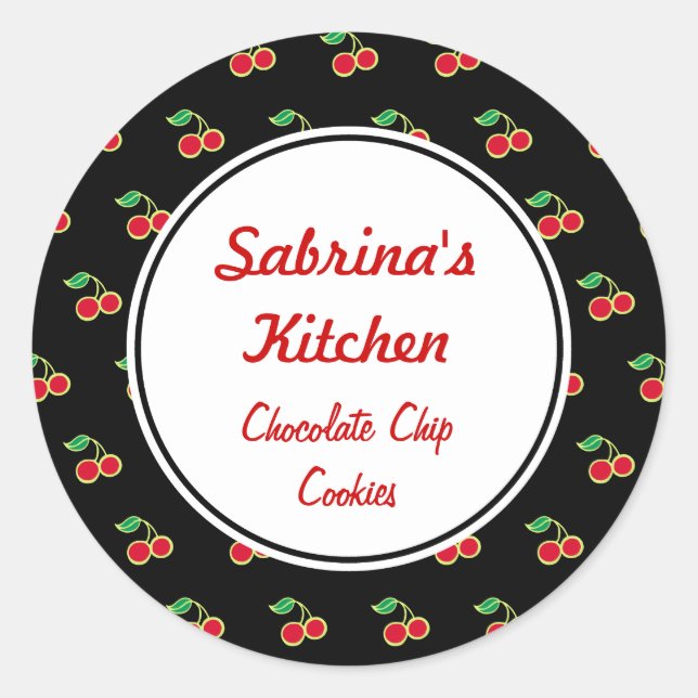 Black Cherry Kitchen Stickers (Vorderseite)