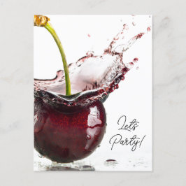 Black Cherry-Party Einladung Postkarte