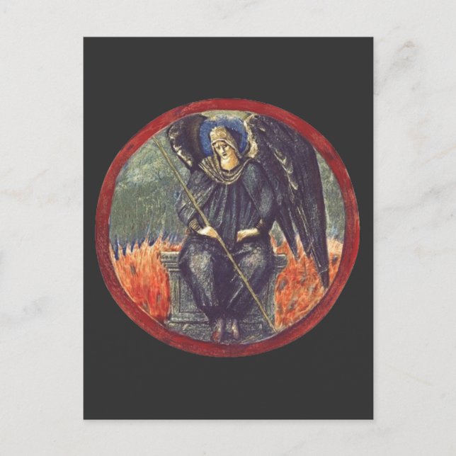 Black Cherubim Engel Postkarte (Vorderseite)