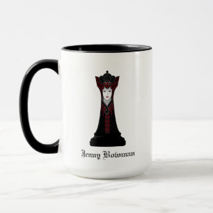 Black Chess Queen / Personalisierter Name Tasse