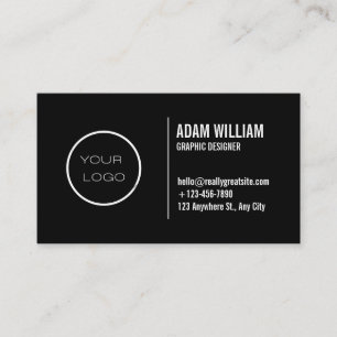 Black Chic Custom Logo modern minimalistisch Visitenkarte