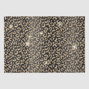 Black Chic Gold Glitzer Leopard Seidenpapier