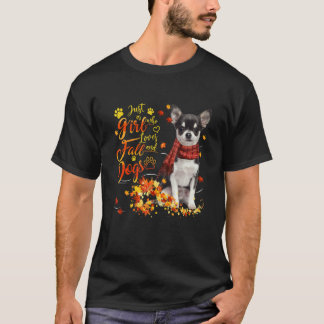 Black Chihuahua nur ein Mädchen, das Lieben fallen T-Shirt