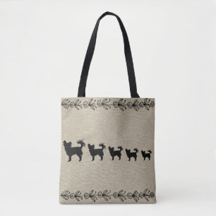 Black Chihuahua Silhouette Vintage Tasche