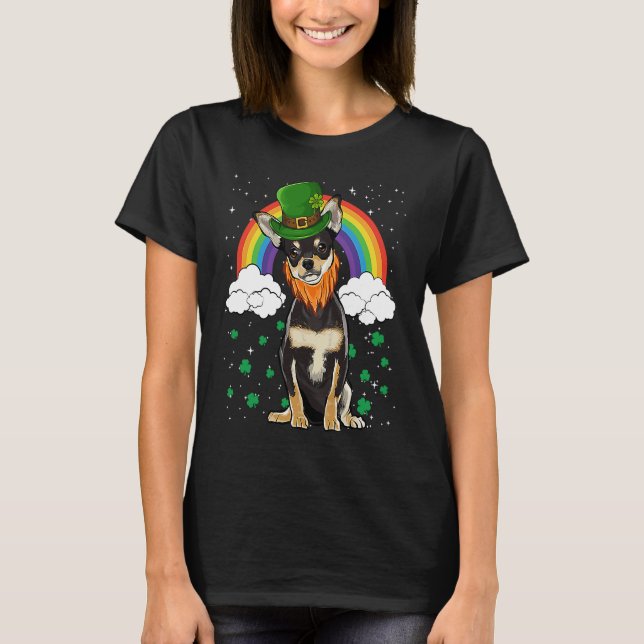 Black Chihuahua St Patricks Day Leprechaun T-Shirt (Vorderseite)