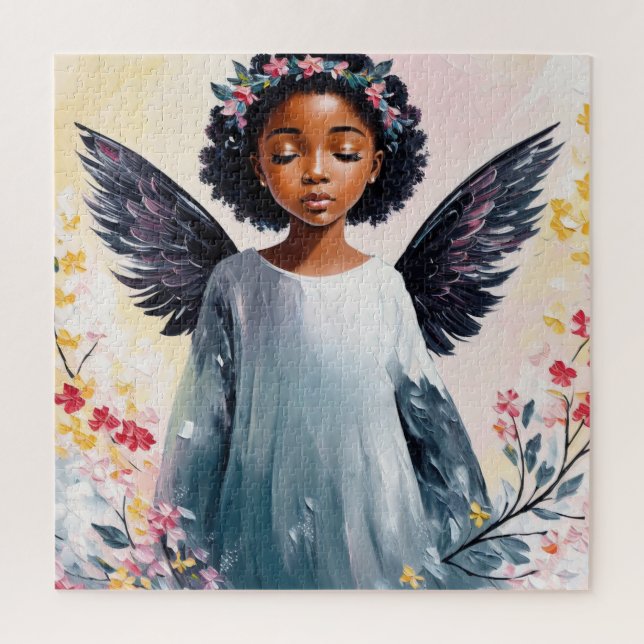 Black Child Angel Puzzle (Vertikal)