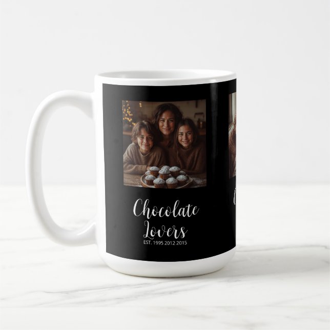 Black Chocolate Lovers Established 3 Photo Script Kaffeetasse (Links)