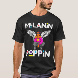 Black Christlich Women Melanin Queen Angel Brown S T-Shirt