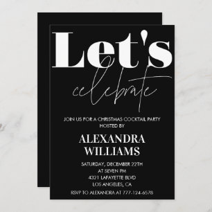 Black Christmas Cocktail Party Feiern wir Einladung