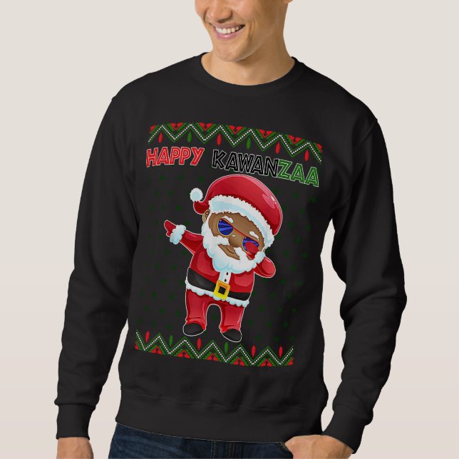 Black Christmas Happy Ugly Kwanzaa Merry African H Sweatshirt (Vorderseite)