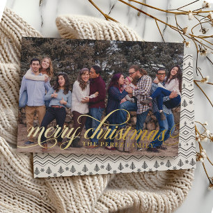Black Christmas Muster Einfache Folien-Schriftkart Folien Feiertagskarte