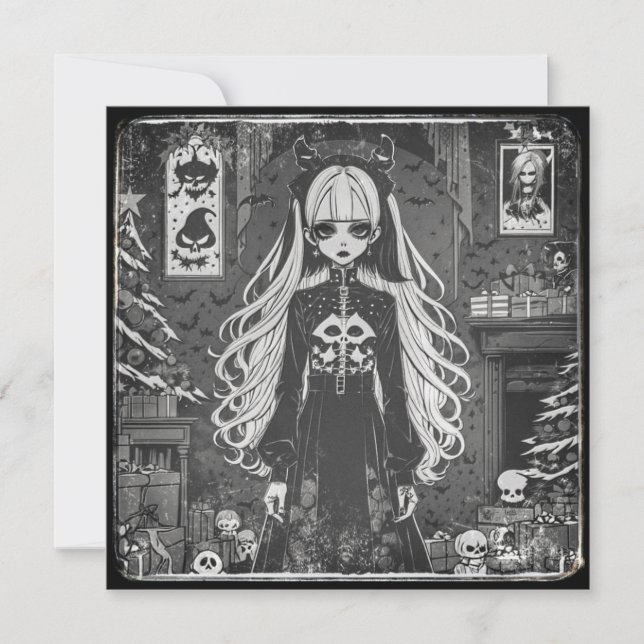 Black Christmas (navideña gris). Karte (Vorderseite)