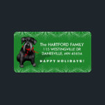 Black Christmas Schnauzer Dog Address Labels Adressaufkleber<br><div class="desc">Black Christmas Schnauzer Dog Address Labels Grüner Hintergrund Kunst & Design von Julie Alvarez</div>