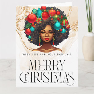 Black Christmas Sista Melanin Queen Women Xmas Karte