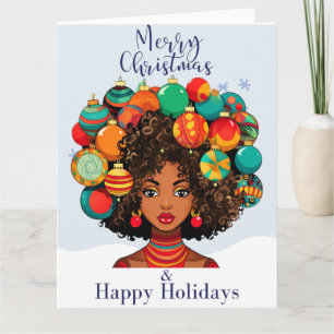 Black Christmas Sista Melanin Queen Women Xmas Karte