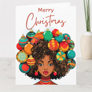 Black Christmas Sista Melanin Queen Women Xmas Karte