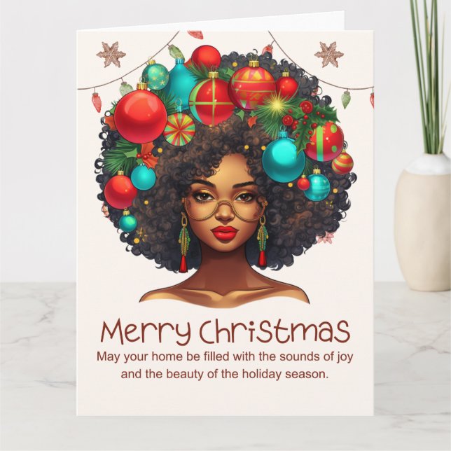 Black Christmas Sista Melanin Queen Women Xmas Karte (Vorderseite)