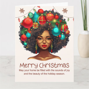 Black Christmas Sista Melanin Queen Women Xmas Karte