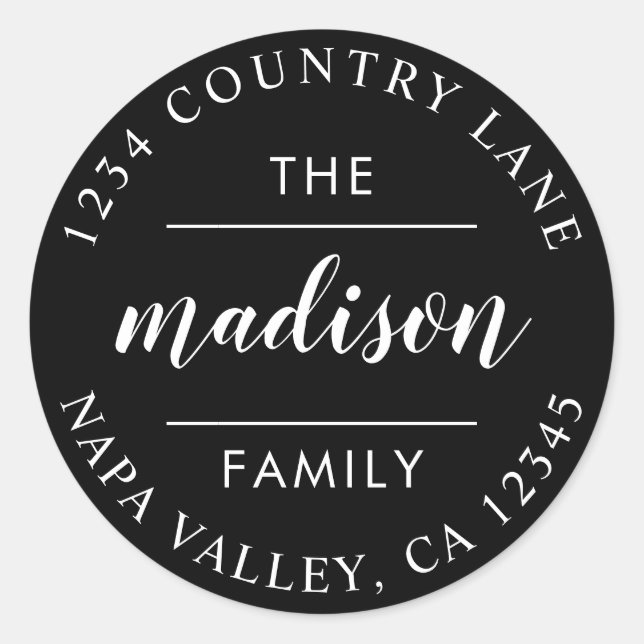 Black Circle Script Erstellen Sie Ihre eigene Rück Runder Aufkleber (Vorderseite)