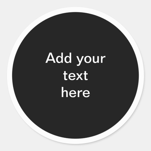 Black circle with white circle TEMPLATE, Runder Aufkleber (Vorderseite)