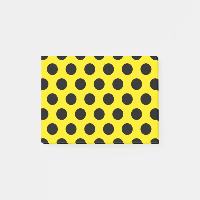 Black Circles on Yellow Background Post-it Klebezettel (Vorderseite)