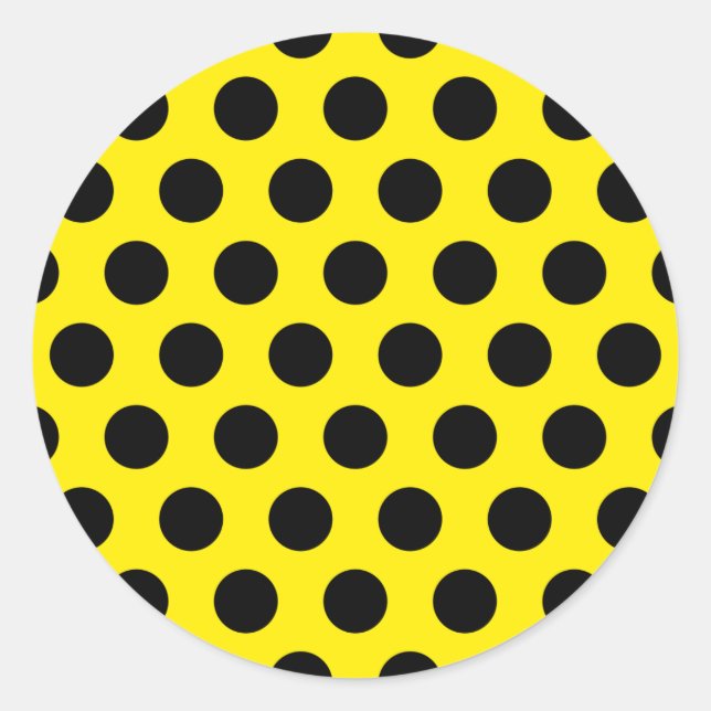 Black Circles on Yellow Background Runder Aufkleber (Vorderseite)