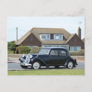 Black Citroen Traction Avant Postkarte