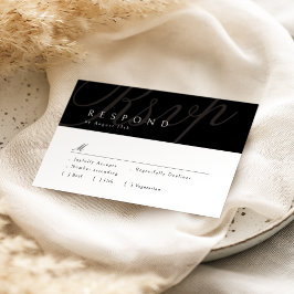 Black Classic Elegant Calligraphy Wedding RSVP