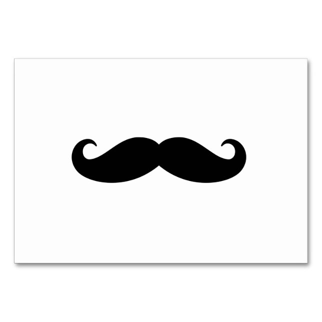 Black Classic Mustache Simple Bushy Mustache Hair Tischnummer (Vorderseite)