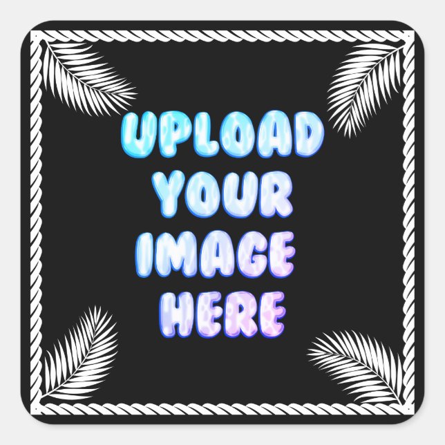 Black Classic Round Sticker with a Business Logo (Vorderseite)