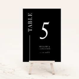 Black Clean Line Hochzeitsstimmung Tischnummer