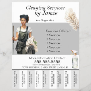 Black Cleaning Service Business Tee Off Flyer