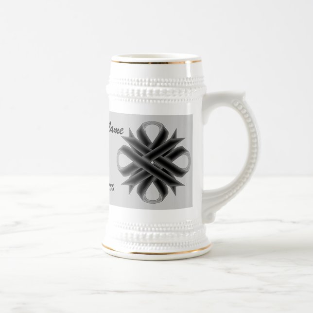 Black Clover Ribbon Tmpl von Kenneth Yoncich Bierglas (Rechts)
