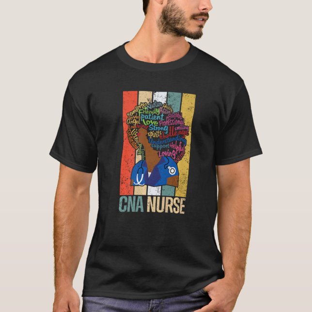 Black Cna Nurse für das afrikanisch-amerikanische  T-Shirt (Vorderseite)