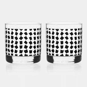 Black Cobblestone Style Print Whiskyglas