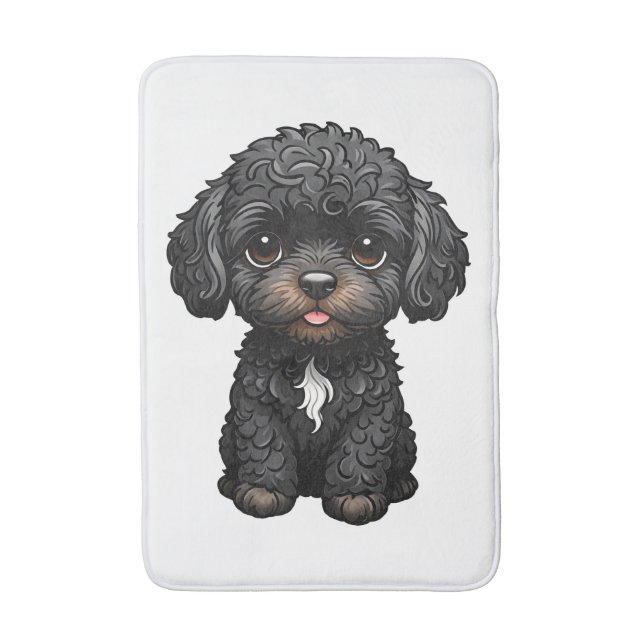 Black Cockapoo Badematte (Vorderseite Vertikal)