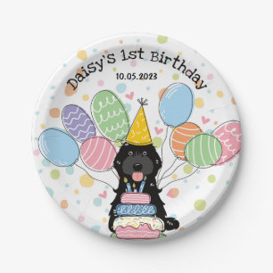 Black Cockapoo Cavapoo Dog Birthday Pappteller