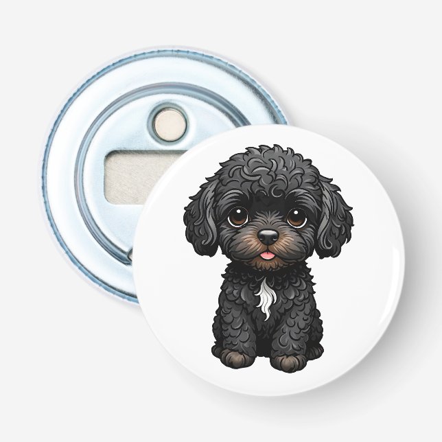 Black Cockapoo Flaschenöffner (Vorderseite)