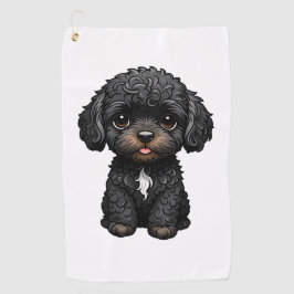 Black Cockapoo Golfhandtuch