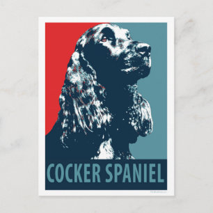 Black Cocker Spanel Hope Hund Pop Art Postkarte