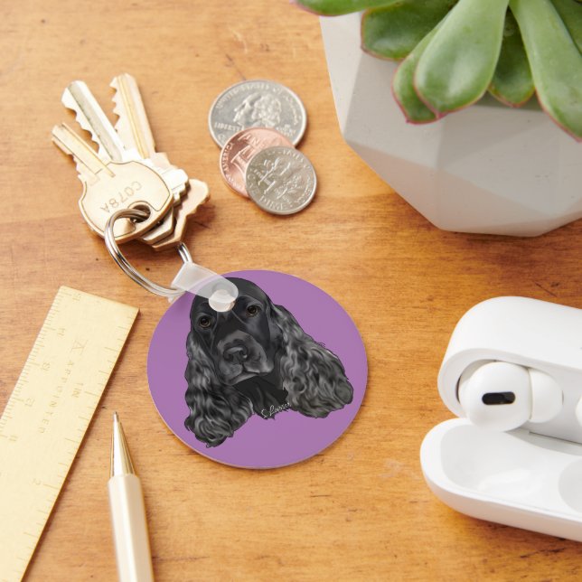 Black Cocker Spanel Schlüsselanhänger (Schreibtisch)