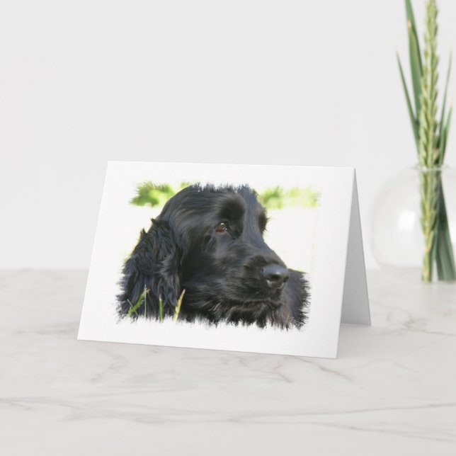 Black Cocker Spaniel Dog Grußkarte Karte (Vorderseite)