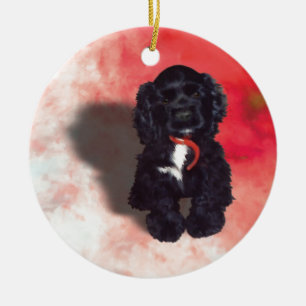 Black Cocker Spanisch Puppy - Abby Keramik Ornament