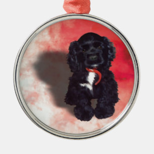 Black Cocker Spanisch Puppy - Abby Ornament Aus Metall