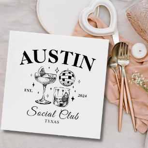 Black Cocktail und Diskothek Ball Junggeselinnen-A Serviette