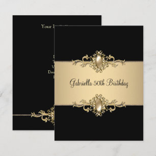 Black Coffee Trim 50. Geburtstagsfeier Perle Einladung