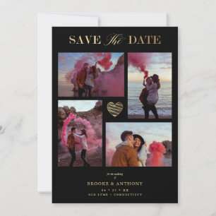 Black Collage Wedding Gold Heart 4 Fotos Covid19