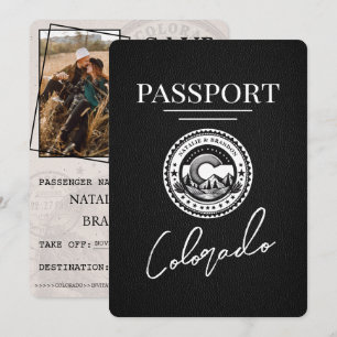 Black Colorado Passport Save the Date