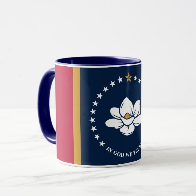 Black Combo Mug with flag of Mississippi, USA Tasse (Vorderseite Links)